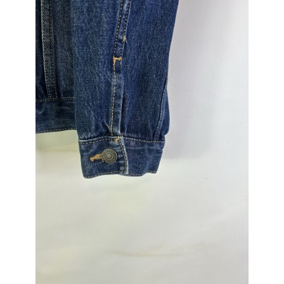 Levis Sherpa Collar Zip Denim Jean Trucker Jacket - Picture 4 of 7